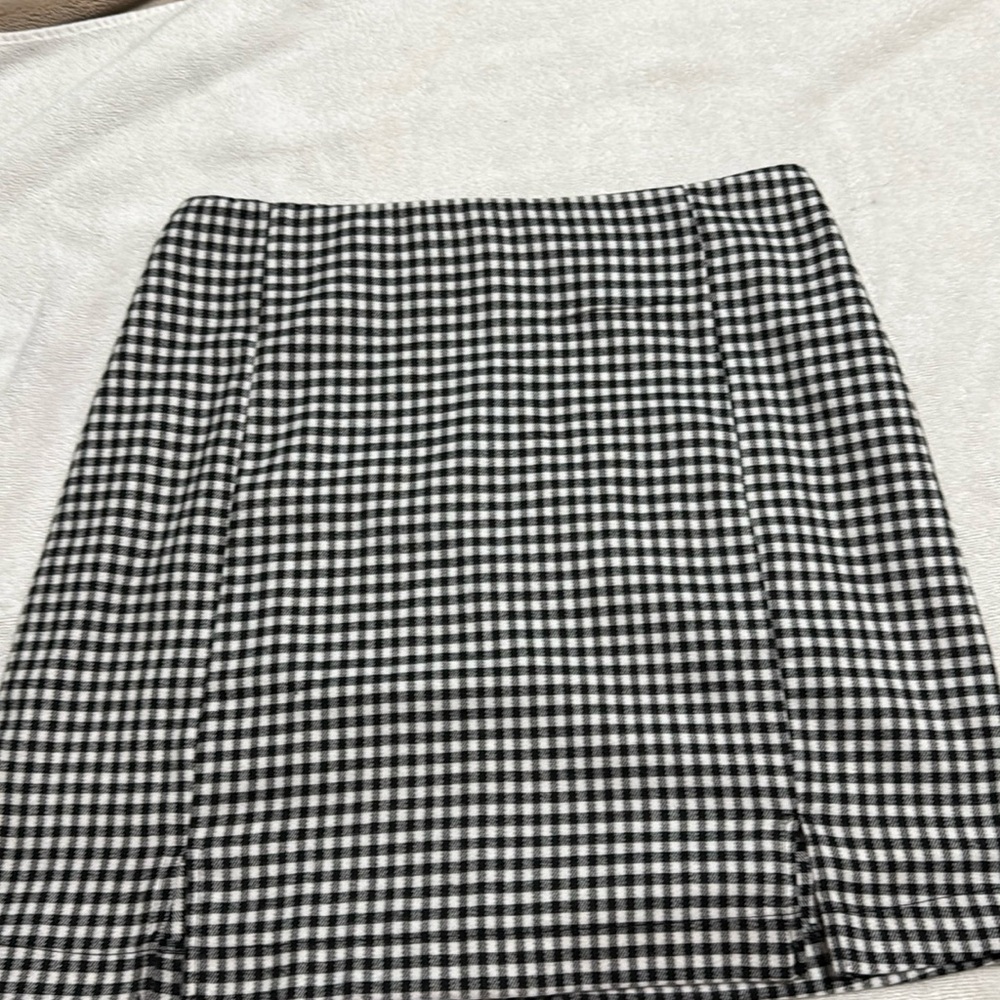Black and white checkered skirt